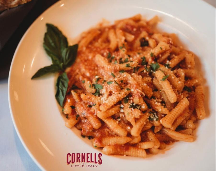 Cavatelli pasta at Cornells in Little Italy
