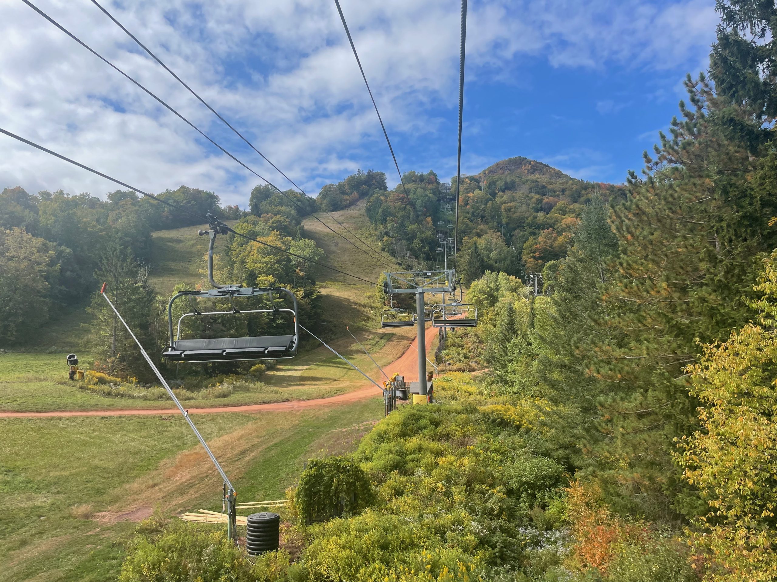 The view as you ascend the Hunter Mountain Skyride